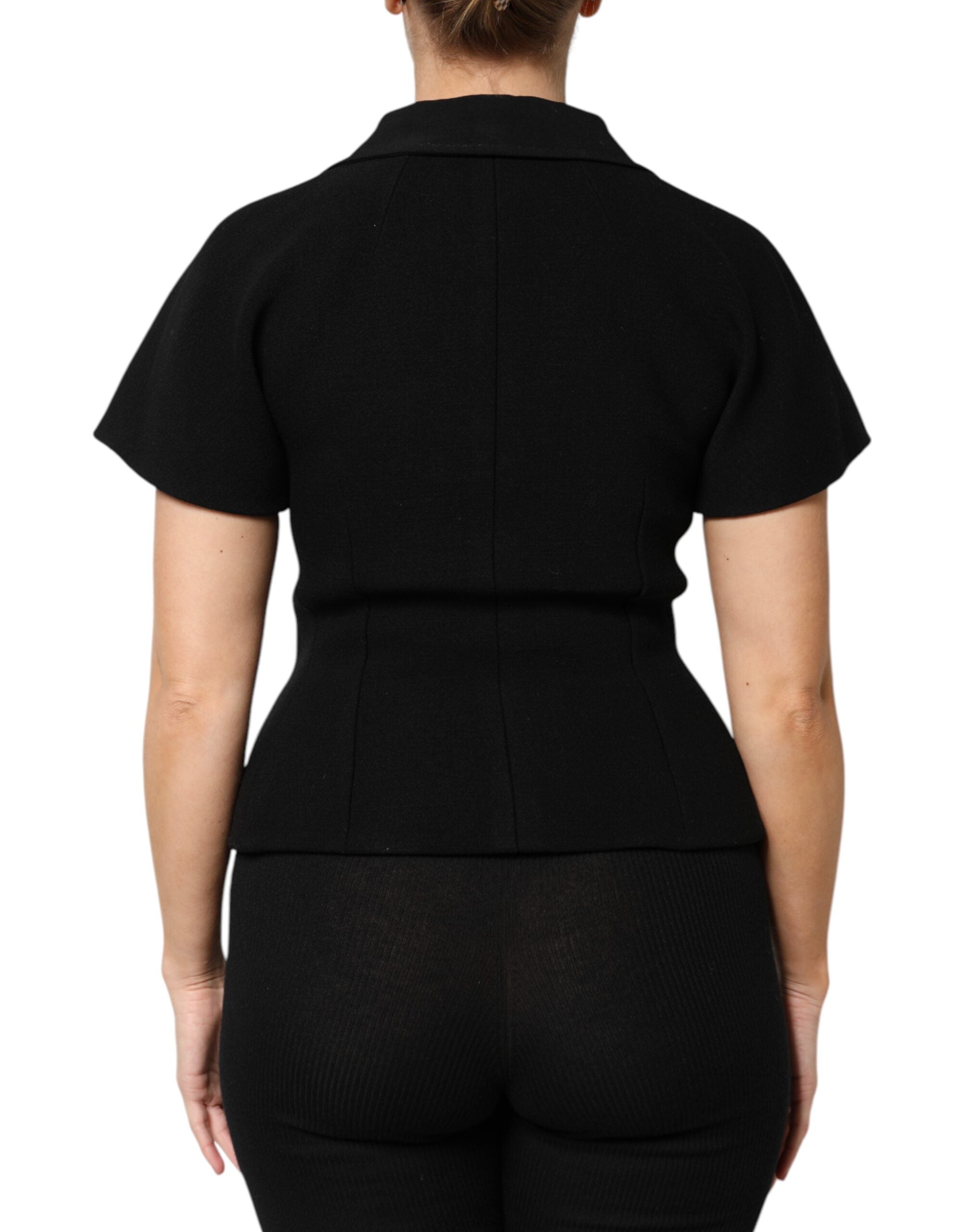 Dolce & Gabbana Siyah Yün Palto Çift Sıralı Ceket